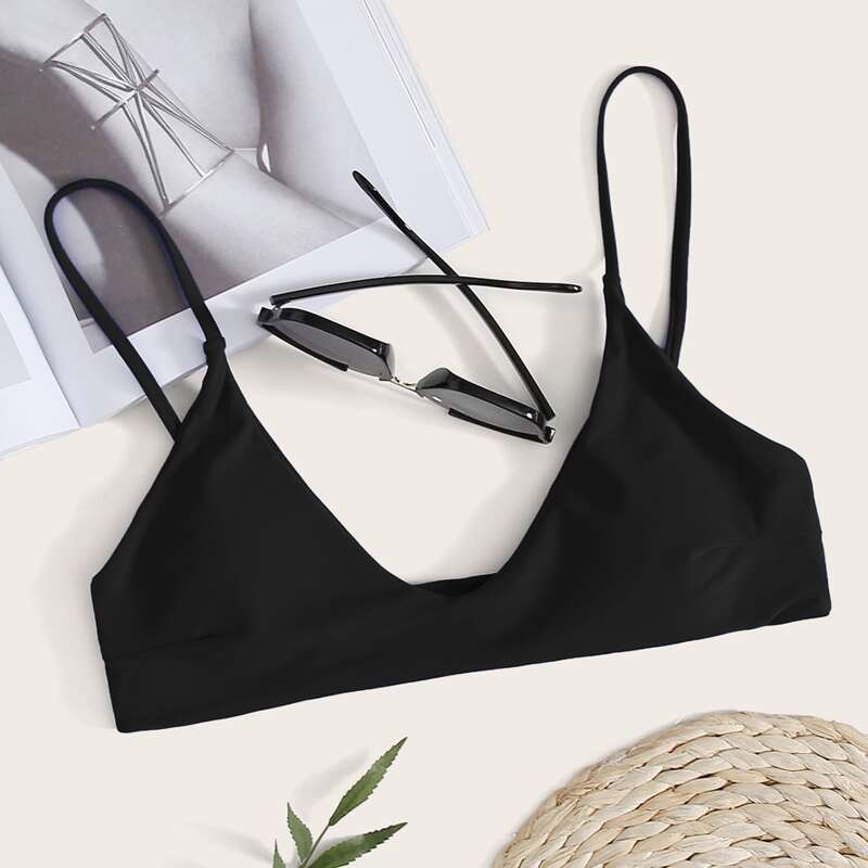 

Solid Bikini Top, Black