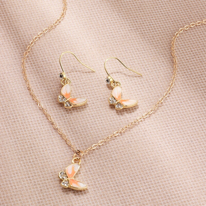 

3pcs Butterfly Charm Jewelry Set, Multicolor