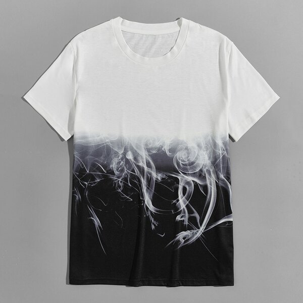 

Men Abstract Graphic Round Neck Tee, Multicolor
