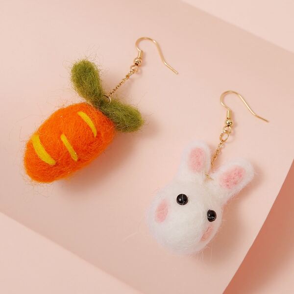 

Girls Rabbit Charm Drop Earrings, Multicolor