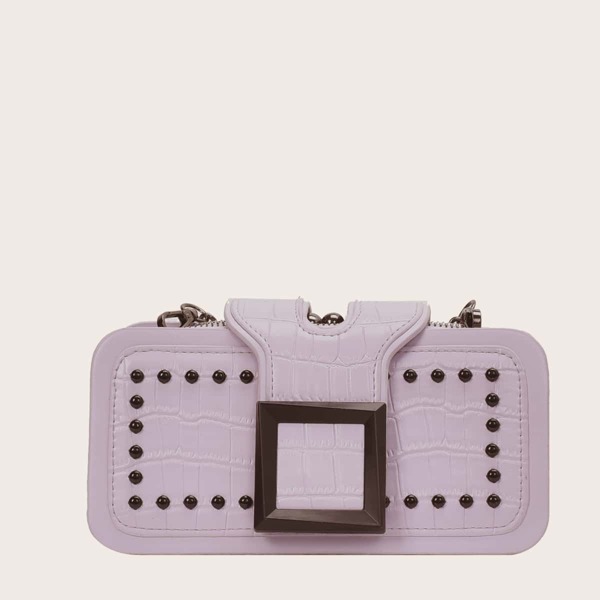 

Croc Embossed Crossbody Bag, Purple