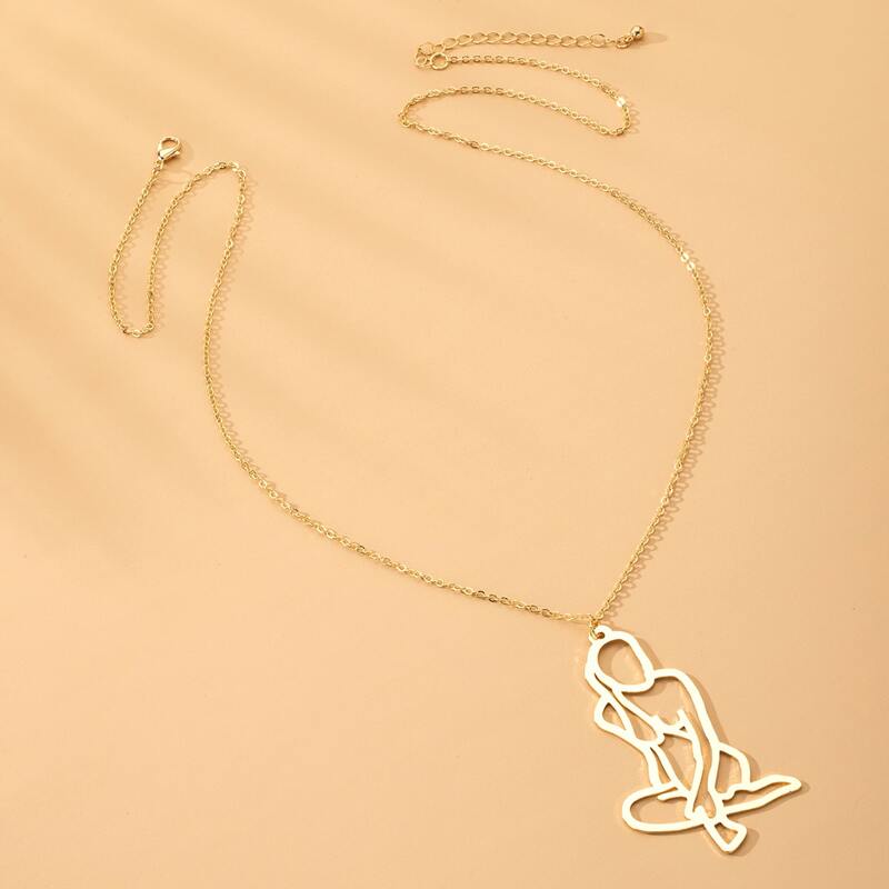 

Figure Charm Necklace, Gold
