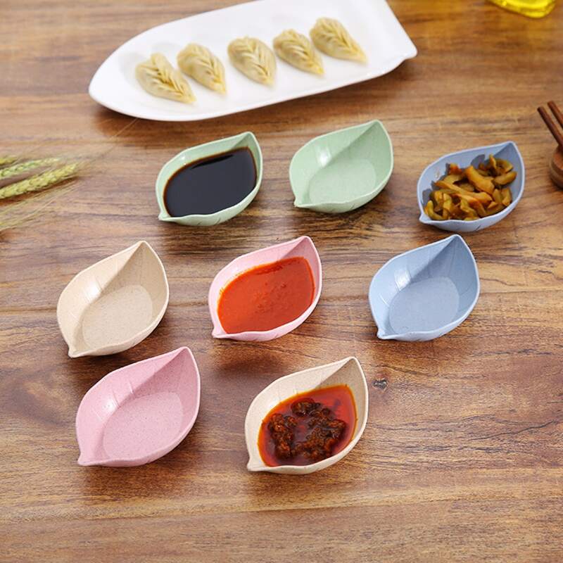 

1pc Leaf Shaped Random Color Seasoning Dish, Multicolor