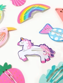 10入組小女童水果設計髮夾 - 彩色 - 查看 4