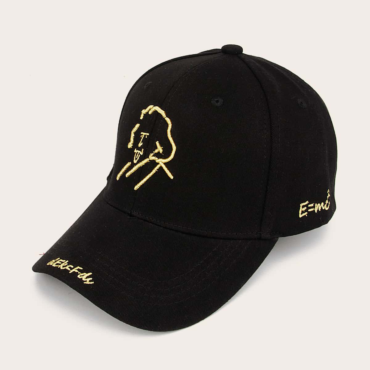 

Cartoon Figure Embroidered Baseball Cap, Black