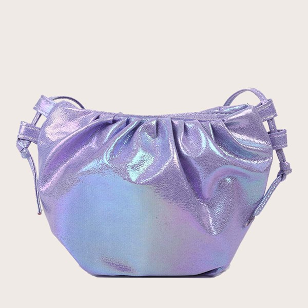 

Girls Glitter Zip Up Crossbody Bag, Purple