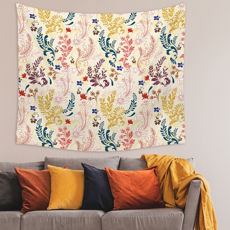 

1pc Flower Print Tapestry, Multicolor