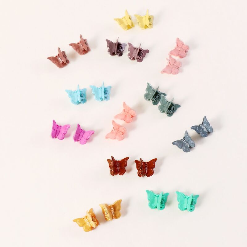 

24pcs Butterfly Shaped Hair Claw, Multicolor