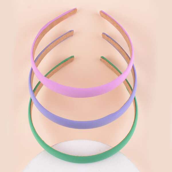 

3pcs Solid Hair Hoop, Multicolor