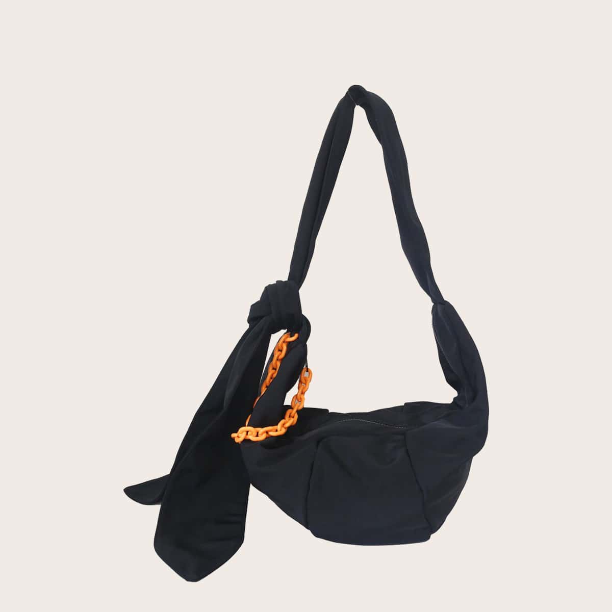 

Guys Chain Decor Fanny Pack, Black