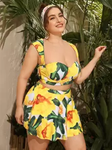 Swim Vcay Plus Size 3 gói Bộ Bikini Nội Y In Hình Rau Củ Đi Biển Mùa Hè - Nhiều màu - Xem 3