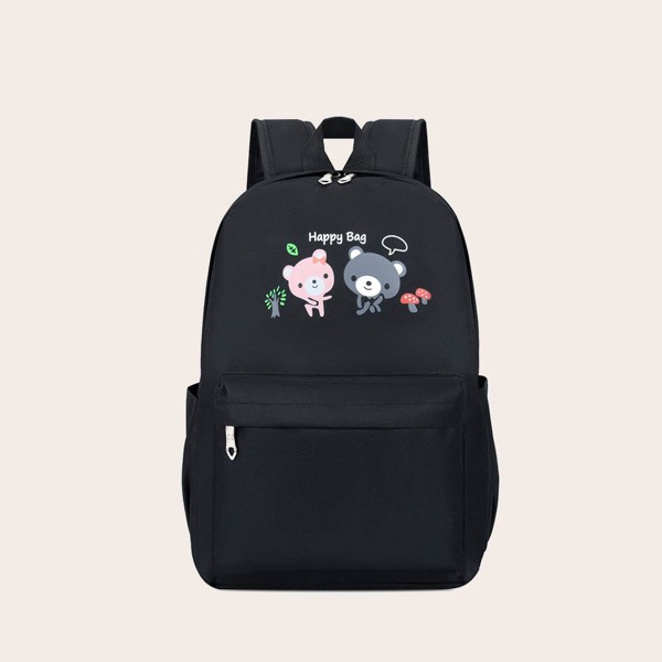 

Kids Cartoon Graphic Backpack, Black
