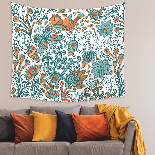 

1pc Flower Print Tapestry, Multicolor