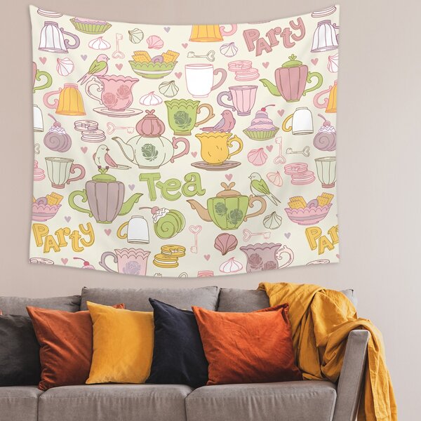 

1pc Cartoon Graphic Tapestry, Multicolor