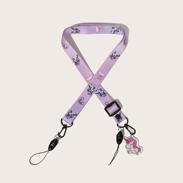 

Cartoon Unicorn Graphic Bag Strap, Multicolor