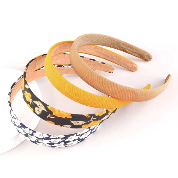 

4pcs Flower Pattern Hair Hoop, Multicolor