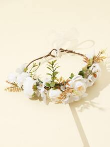 Accesorio de pelo con flor - Blanco - Ver 1
