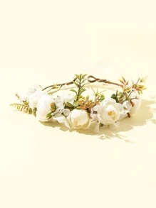 Accesorio de pelo con flor - Blanco - Ver 2