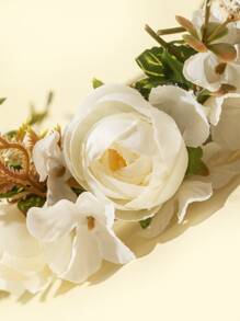 Accesorio de pelo con flor - Blanco - Ver 3