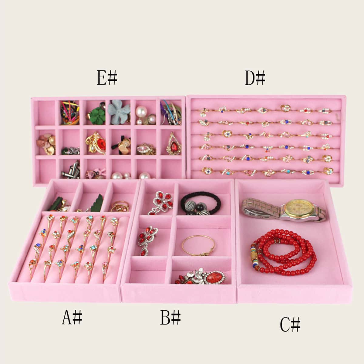 

1pc Jewelry Storage Box, Pink