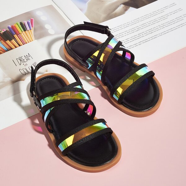 

Toddler Girls Cross Strap Slingback Sandals, Black