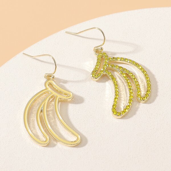 

Banana Charm Drop Earrings, Gold