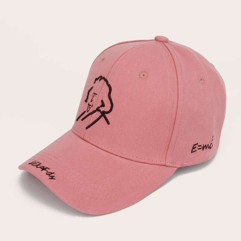 

Cartoon Figure Embroidered Baseball Cap, Pink
