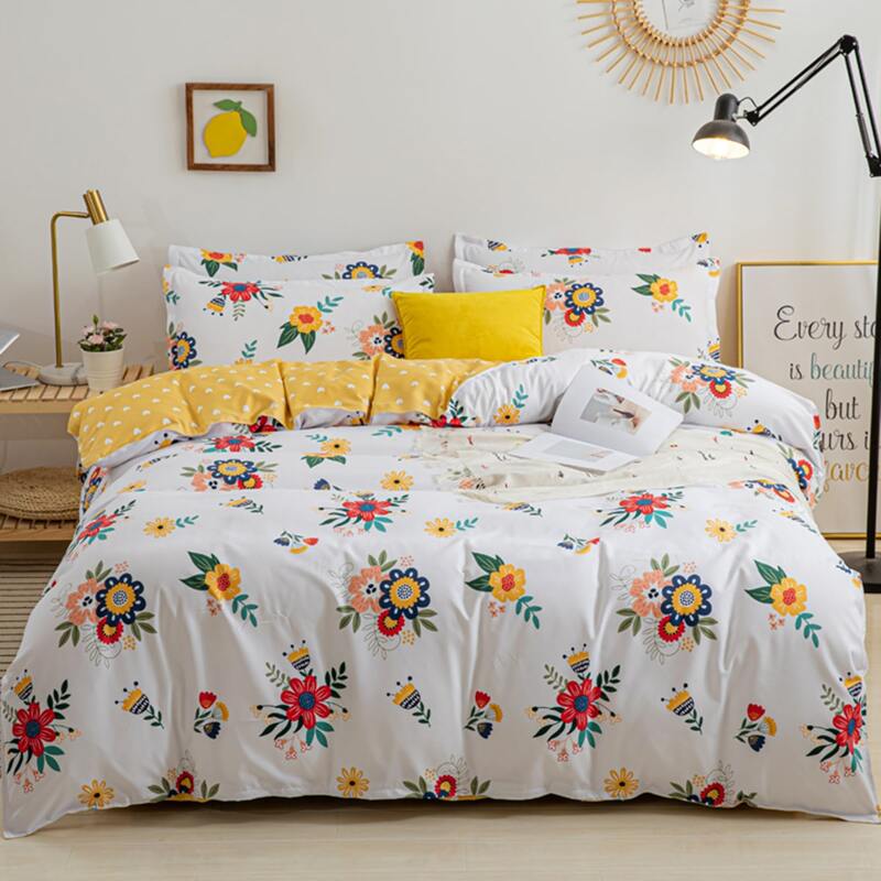 

Floral Bedding Sets Without Filler, White