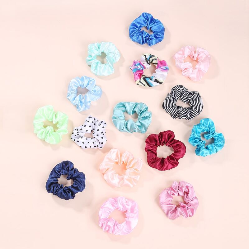 

15pcs Polka Dot Scrunchie, Multicolor