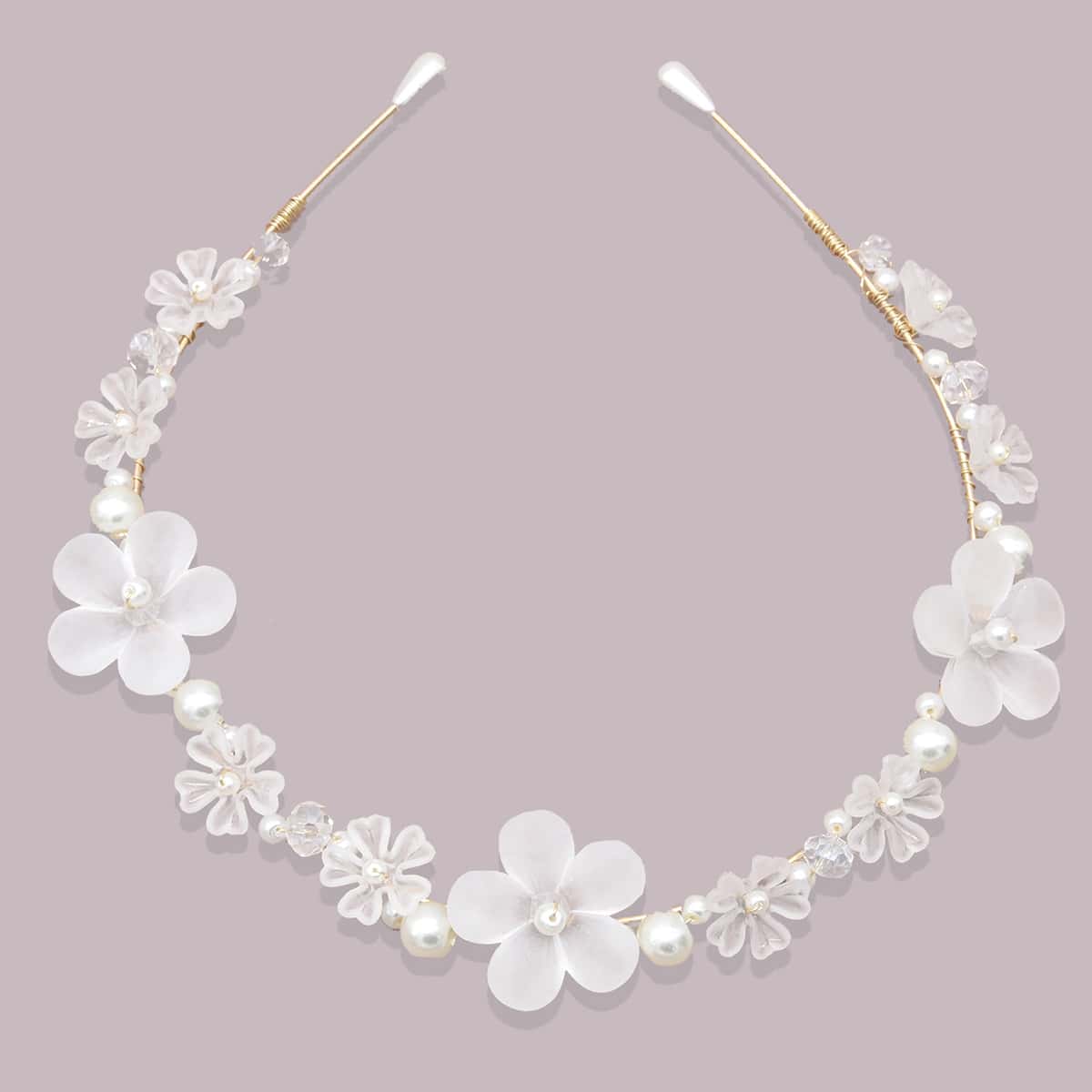 

Flower Decor Hair Hoop, White