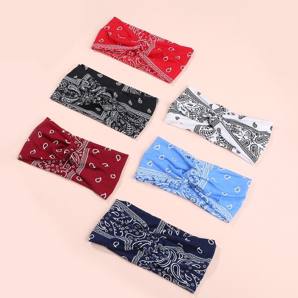 

6pcs Paisley Pattern Headband, Multicolor