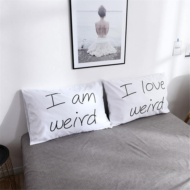 

2pcs Slogan Graphic Pillowcase Without Filler, White