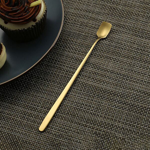 

1pc Stainless Steel Spoon, Gold