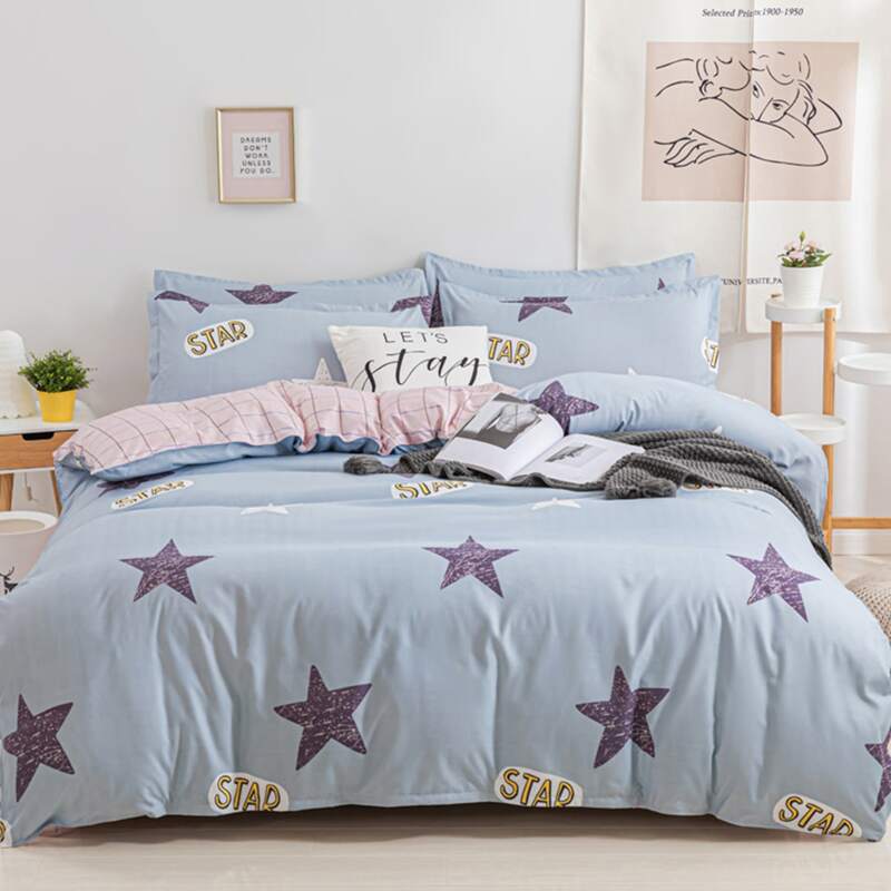

Star & Letter Graphic Bedding Sets Without Filler, Grey
