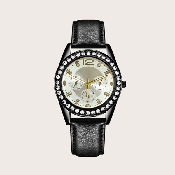 

Rhinestone Decor Quartz Watch
