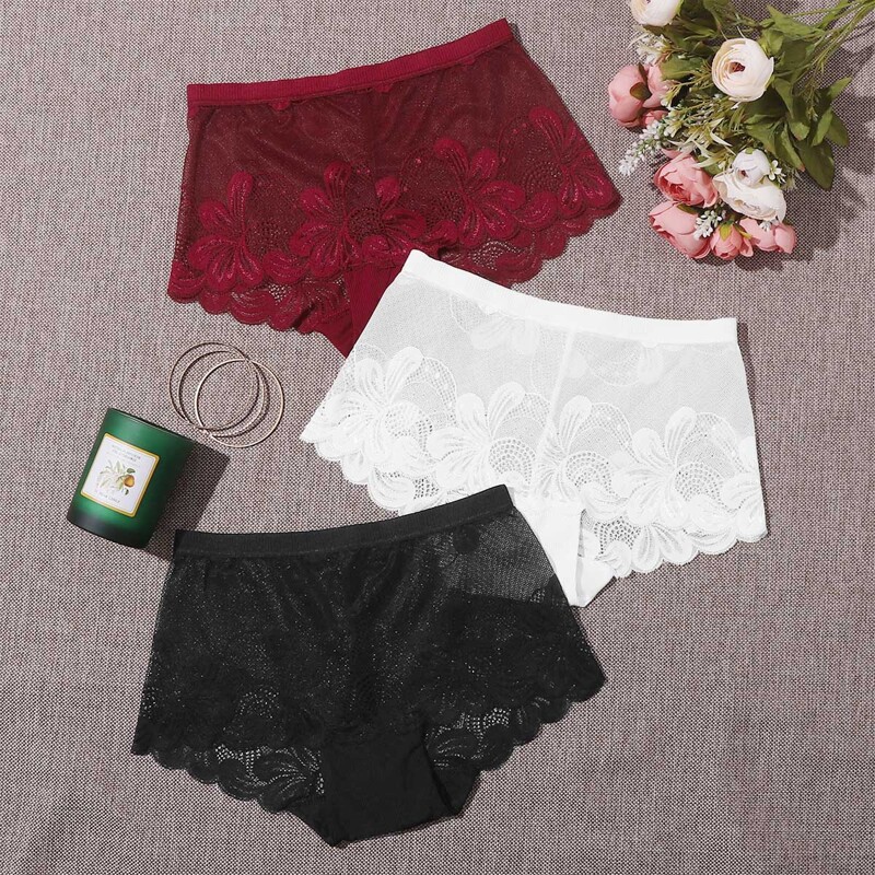 

3pack Floral Lace Panty Set, Multicolor