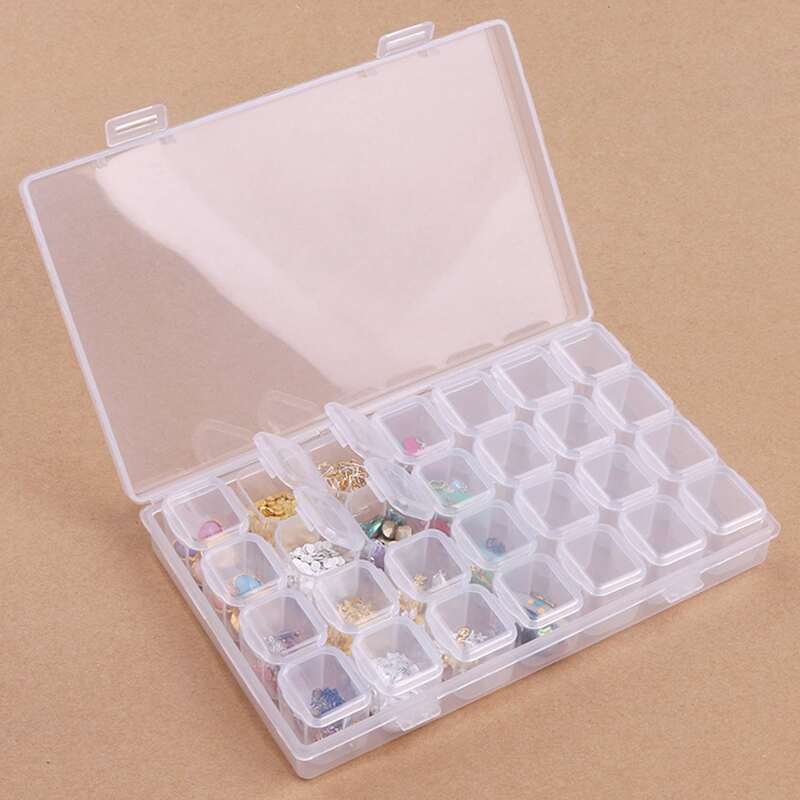 

1pc 28 Grid Clear Jewelry Storage Box