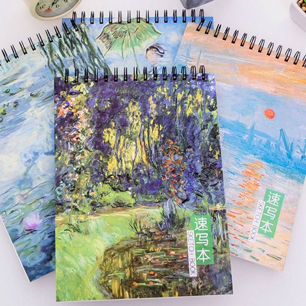 

1pc Oil Painting Print Sketchbook, Multicolor