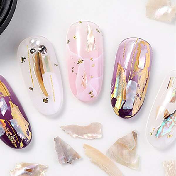 

1box Irregular Glitter Fragments Nail Patch, White