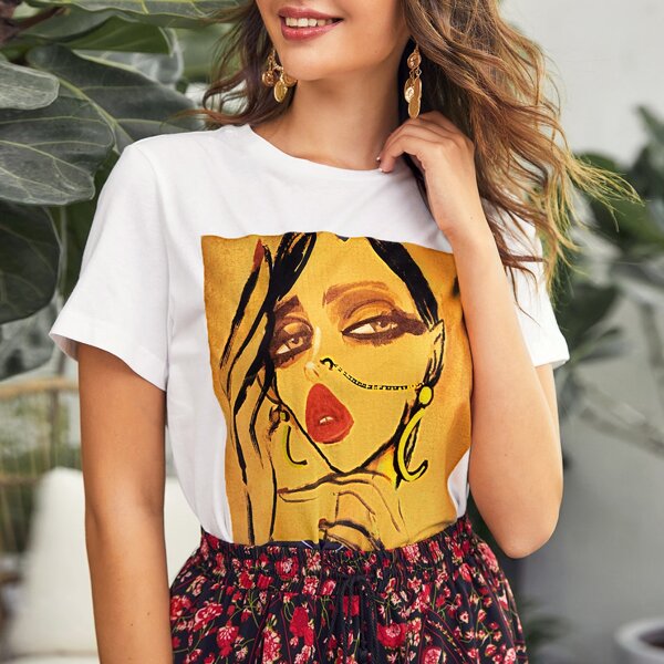 

Figure Graphic Tee, White