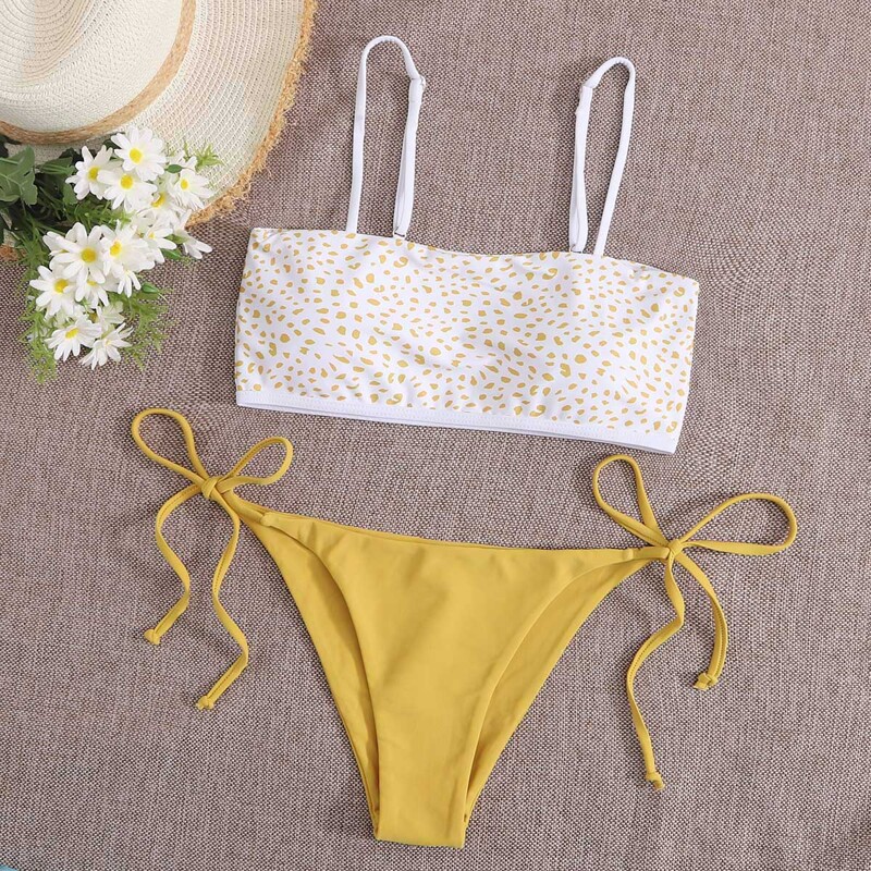 

Dalmatian Tie Side Bikini Swimsuit, Multicolor