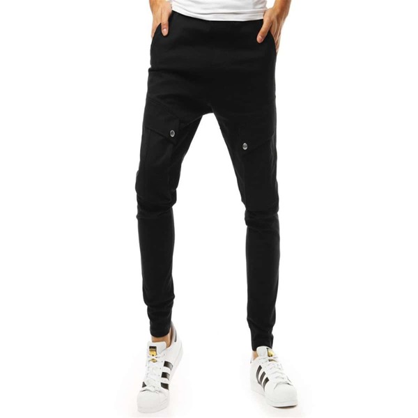 

Men Solid Flap Pockets Cargo Pants, Black