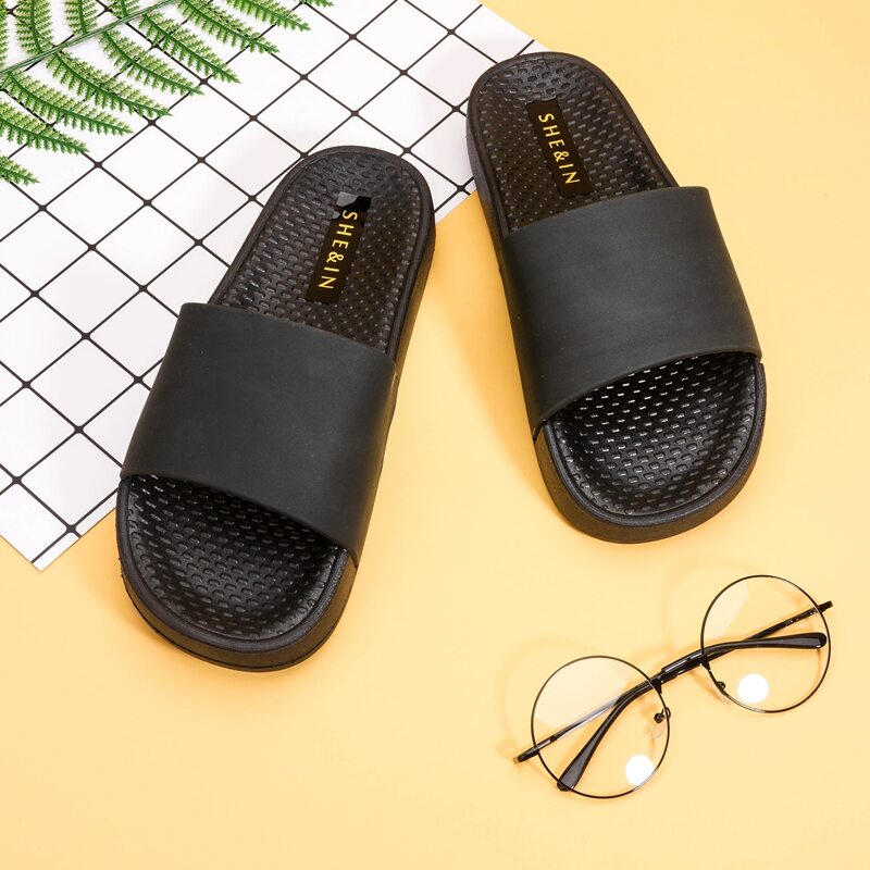 

Open Toe Non-slip Sliders, Black