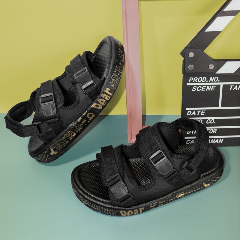 

Guys Release Buckle Chunky Sole Sandals, Black