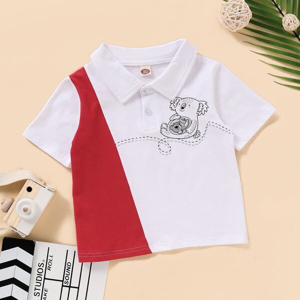 

Toddler Boys Koala Print Colorblock Polo Shirt, Multicolor