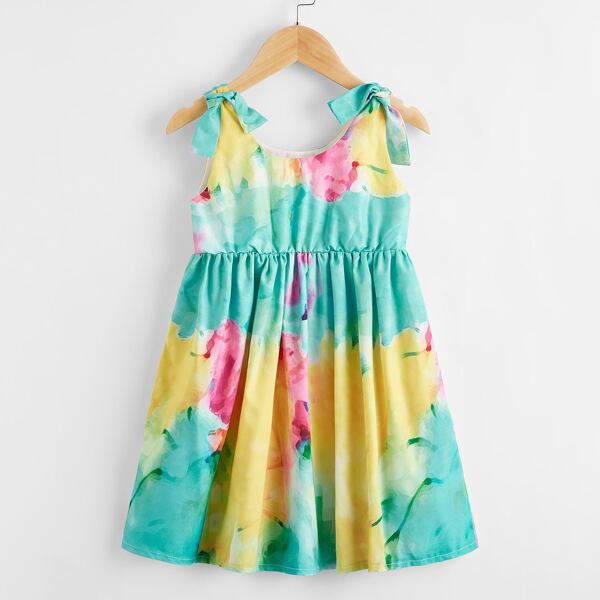 

Toddler Girls Tie Dye Knotted Dress, Multicolor