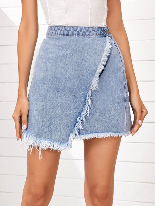 wrap denim skirts