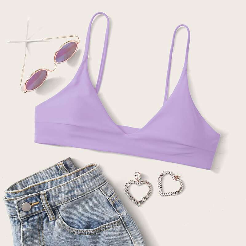 

Adjustable Strap Bikini Top, Lilac purple