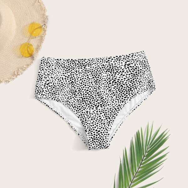 

Dalmatian High Waisted Bikini Panty, Black and white