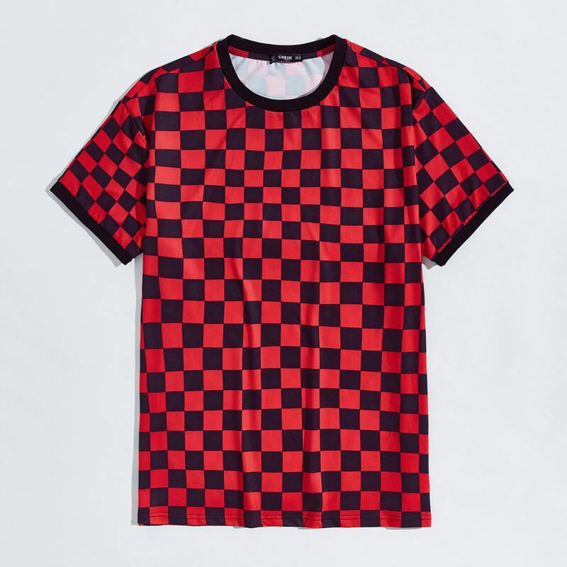 

Guys Checked Ringer Tee, Multicolor